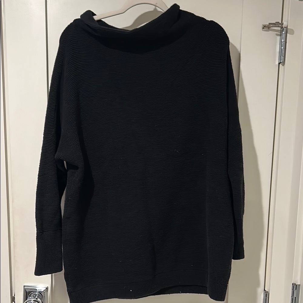 Free People Black Turtleneck Sweater Cozy Knit